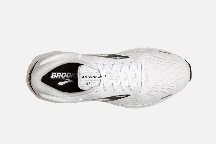 Adrenaline GTS 21 Road Brooks Running Shoes NZ Mens - White/Black - DEYPLB-587